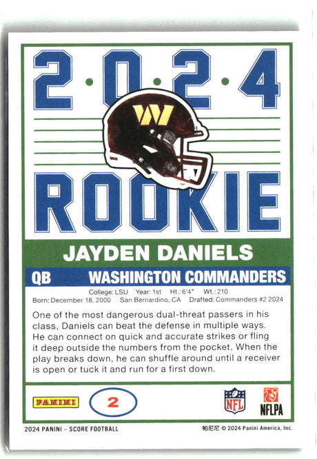 Jayden Daniels 2024 Score 35th Anniversary Rookies #2