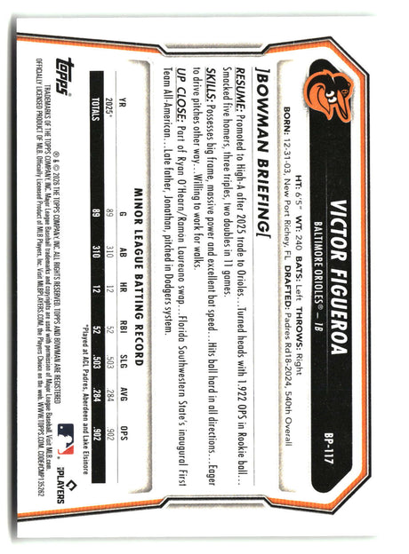 Victor Figueroa 2026 Bowman Prospects #BP-117