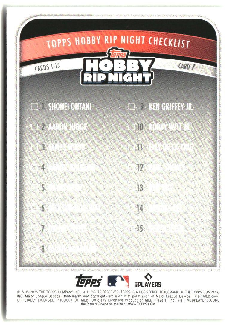 Dylan Crews 2025 Topps Hobby Rip Night #7