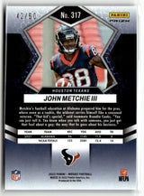 John Metchie III 2022 Panini Mosaic Mosaic No Huddle Purple #317 #/50