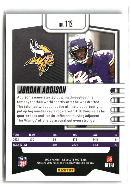 Jordan Addison 2023 Panini Absolute Retail #112