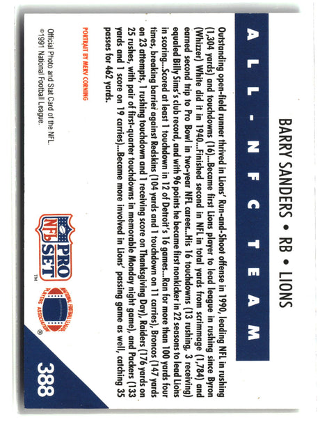 Barry Sanders 1991 Pro Set #388