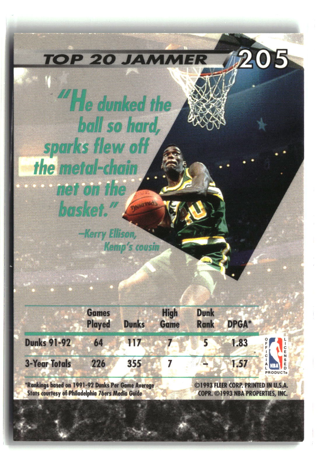 Shawn Kemp 1992-93 Ultra #205