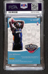 Zion Williamson 2019-20 Hoops Rise N Shine Memorabilia #RS-ZWL PSA 8
