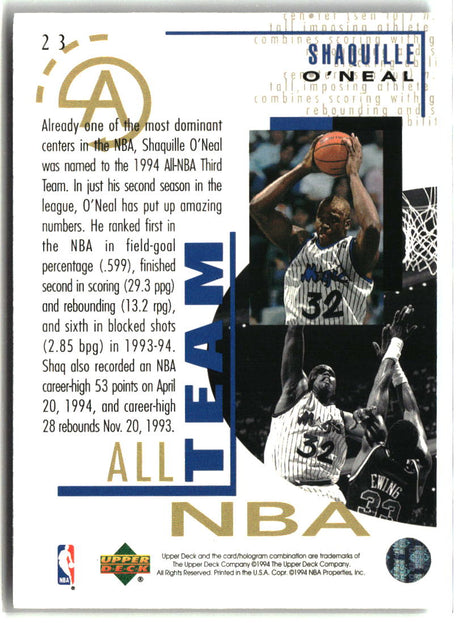 Shaquille O'Neal 1994-95 Upper Deck #23