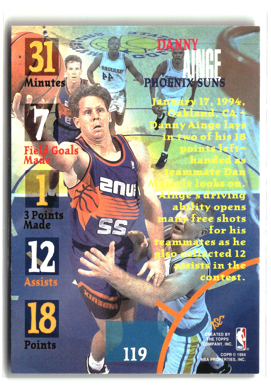 Danny Ainge 1994-95 Stadium Club #119