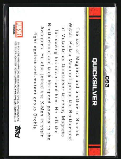 Quicksilver 2026 Topps Chrome Marvel Comics Marvel Logofractor #93 #/61