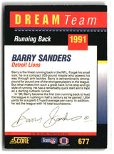 Barry Sanders 1991 Score Dream Team Autographs #677