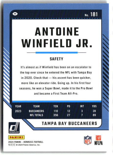 Antoine Winfield Jr. 2024 Donruss Press Proof Purple #181