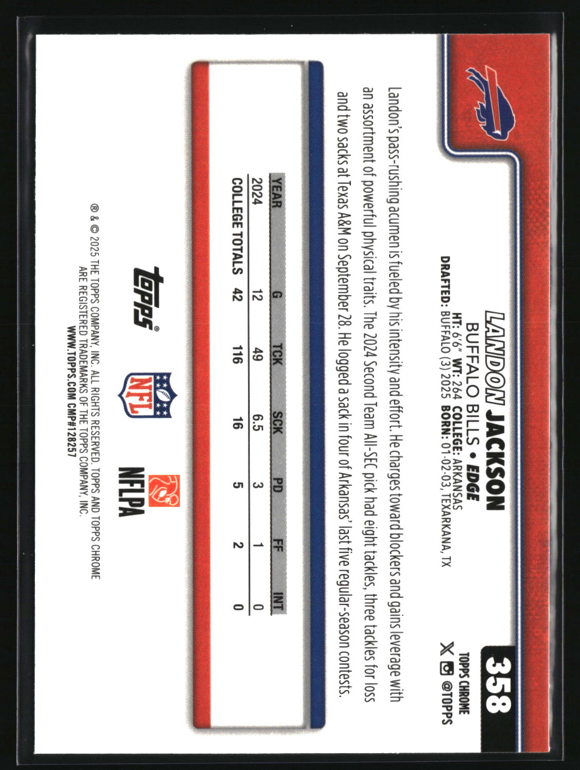 Landon Jackson 2025 Topps Chrome #358