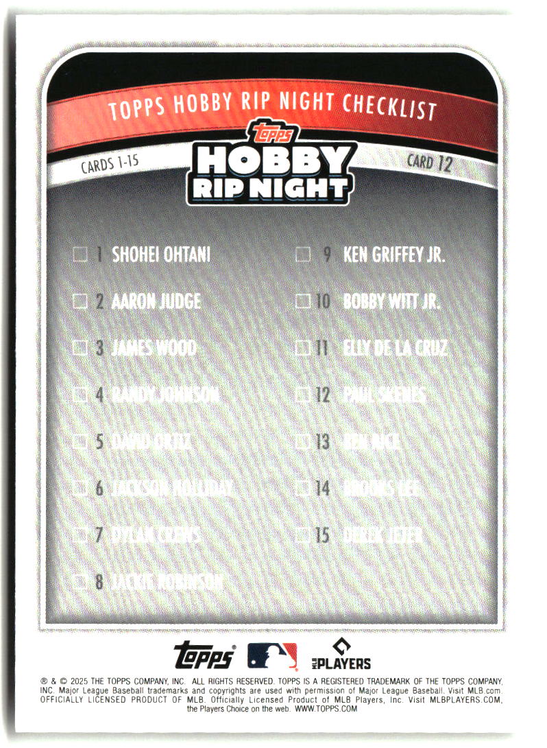 Paul Skenes 2025 Topps Hobby Rip Night #12