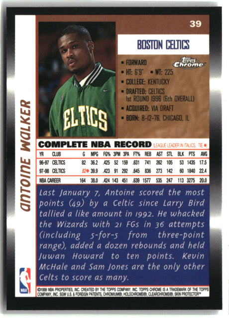 Antoine Walker 1998-99 Topps Chrome #39