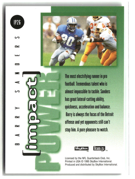 Barry Sanders 1995 SkyBox Impact Impact Power #IP26