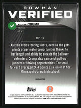 Aaliyah Crump 2025-26 Bowman Bowman Verified Refractor #BV-12