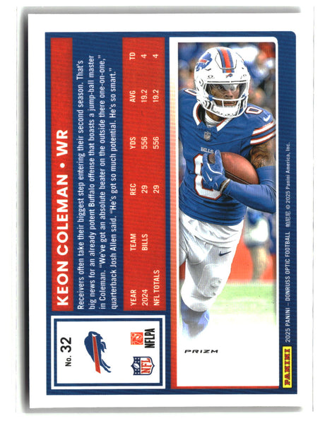 Keon Coleman 2025 Donruss Optic One Hundred #32