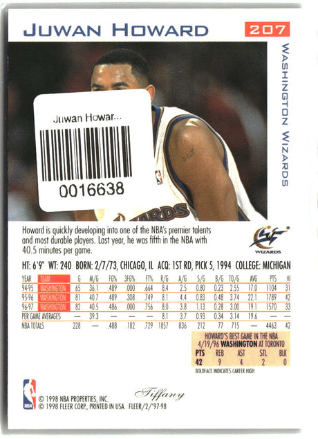 Juwan Howard 1997-98 Fleer Traditions Crystal #207