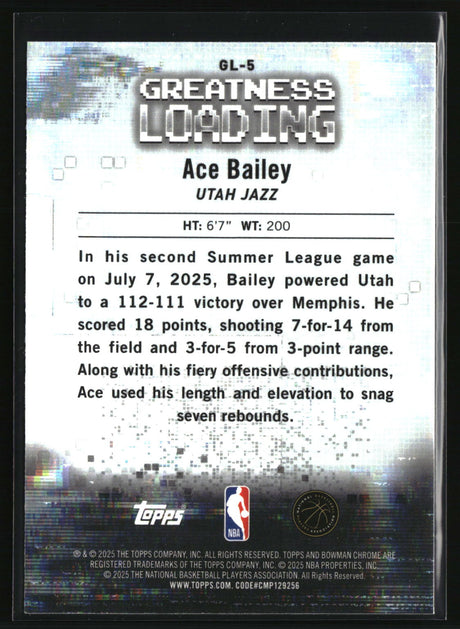 Ace Bailey 2025-26 Bowman Greatness Loading #GL-5