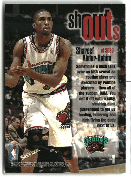 Shareef Abdur-Rahim 1998-99 Hoops Shout Outs #1 SO