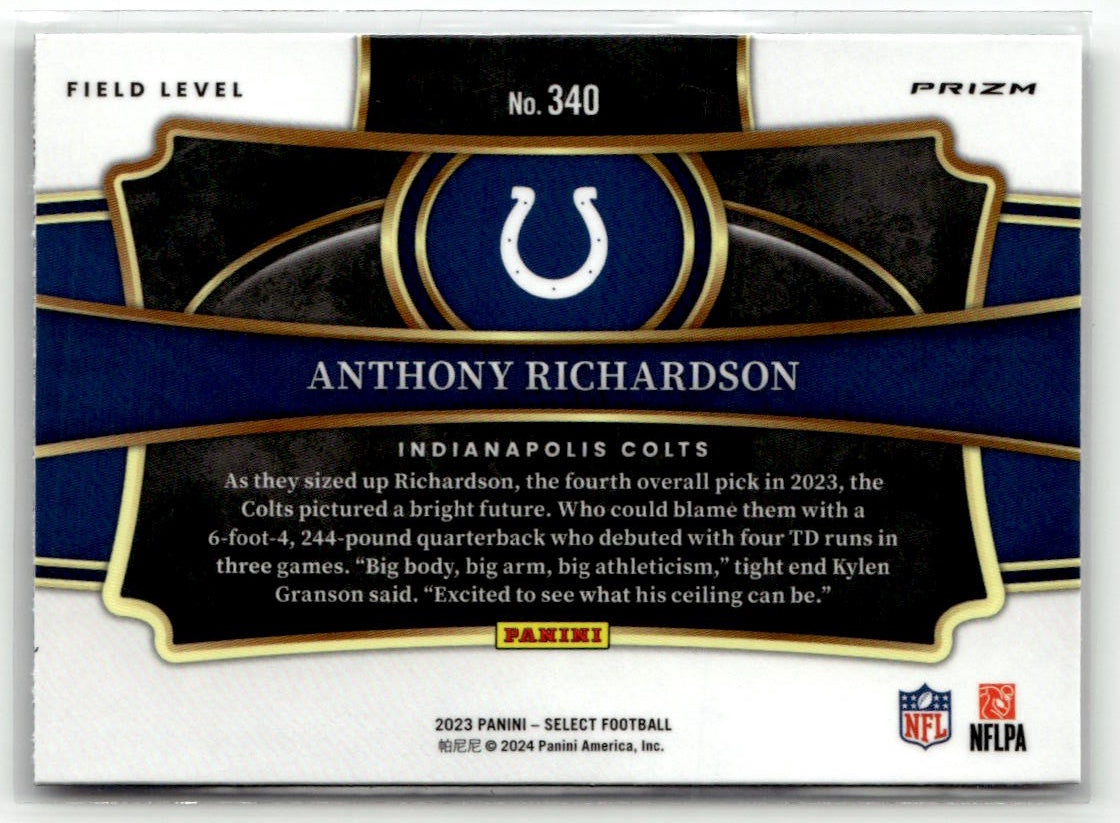 Anthony Richardson 2023 Panini Select Silver Prizms #340