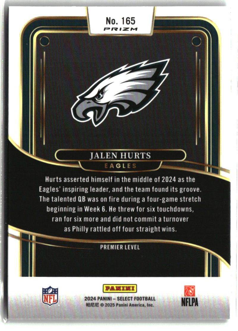 Jalen Hurts 2024 Panini Select Silver Prizm #165