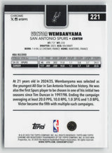 Victor Wembanyama 2025-26 Topps Chrome #221