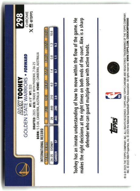Alex Toohey 2025-26 Topps Chrome #298