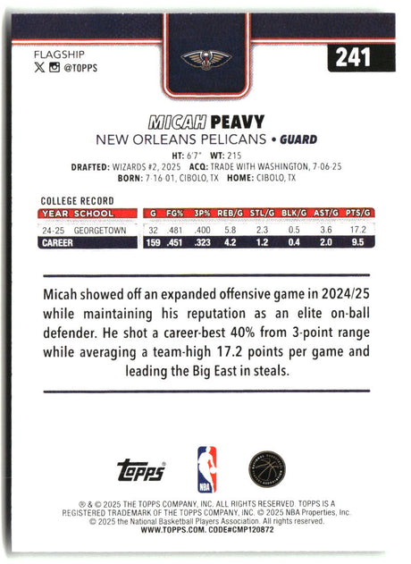 Micah Peavy 2025-26 Topps #241
