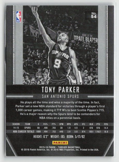 Tony Parker 2015-16 Panini Threads Century Proof Red #54 #/99