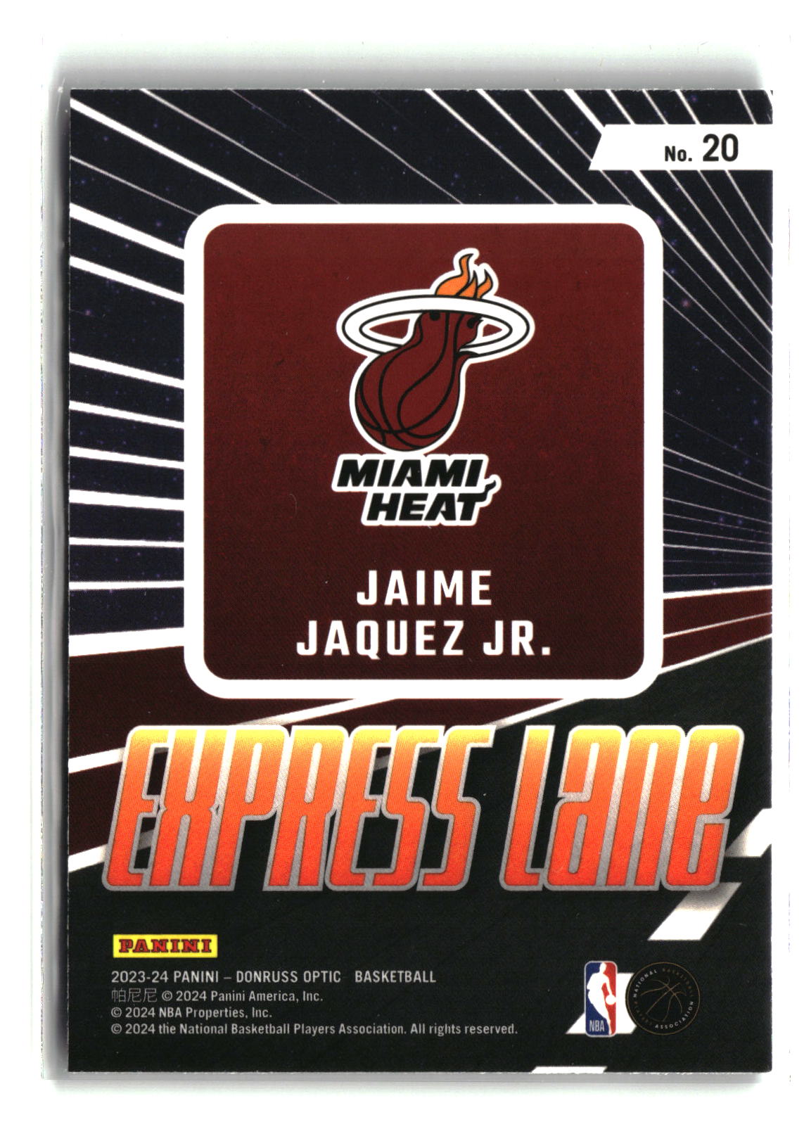 Jaime Jaquez Jr. 2023-24 Donruss Optic Express Lane #20
