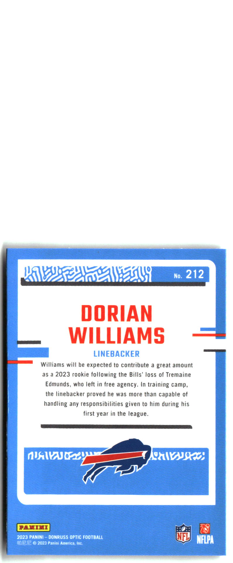 Dorian Williams 2023 Donruss Optic #212