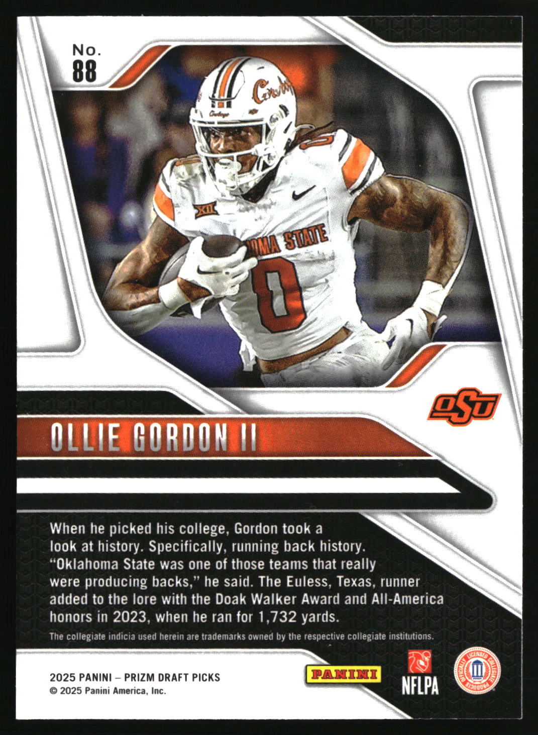 Ollie Gordon II 2025 Panini Prizm Draft Picks #88
