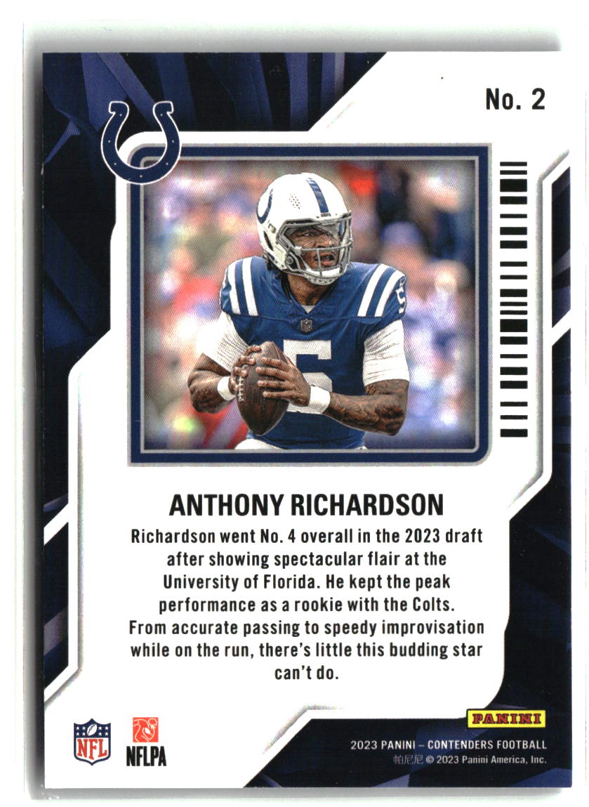 Anthony Richardson 2023 Panini Contenders Rookie of the Year Contenders #2