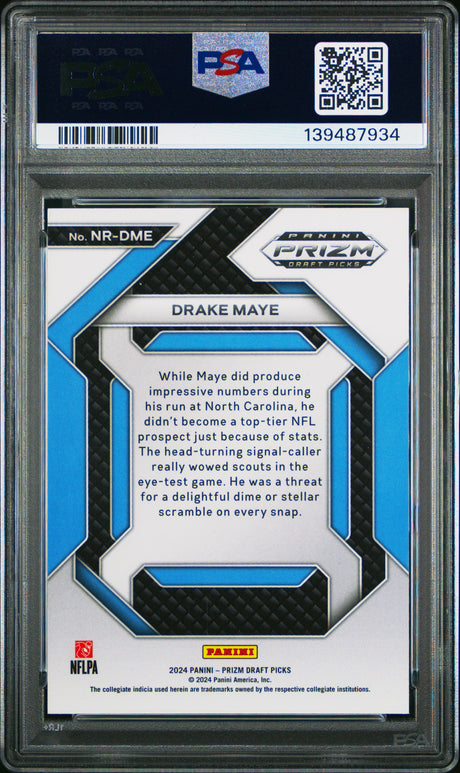 Drake Maye 2024 Panini Prizm Draft Picks New Recruits #NRDME PSA 9