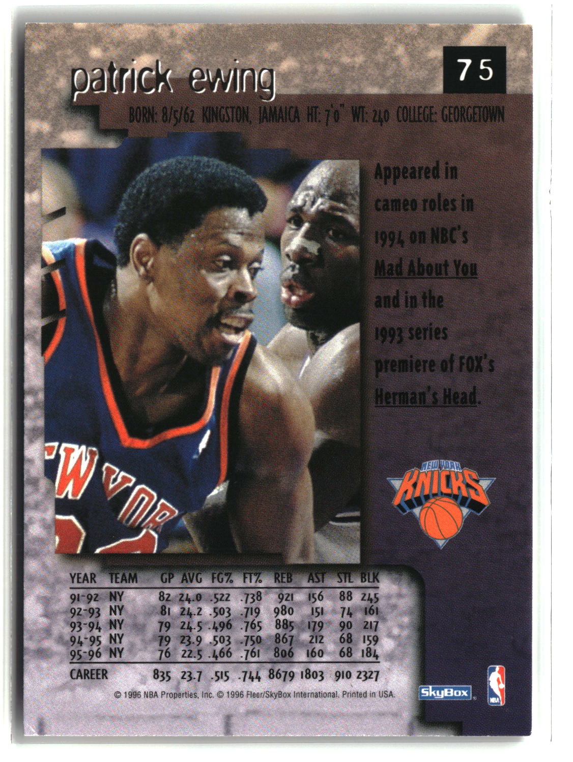 Patrick Ewing 1996-97 SkyBox Premium #75