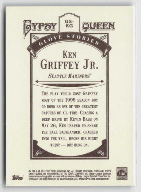 Ken Griffey Jr. 2012 Topps Gypsy Queen Glove Stories #GS-KG
