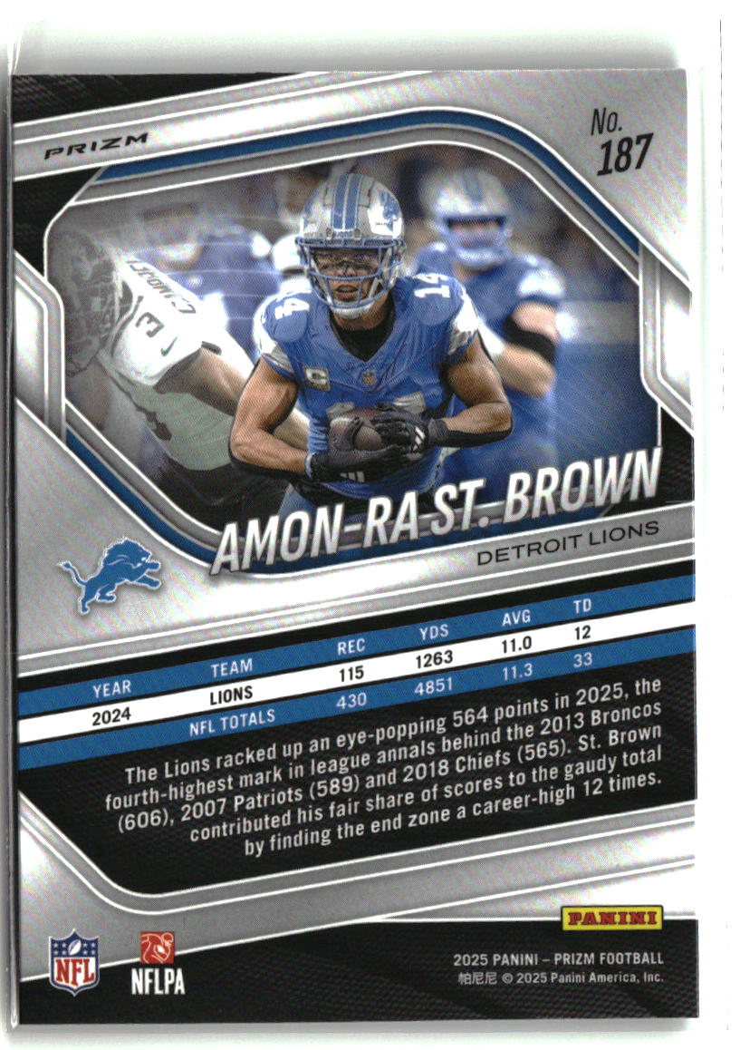 Amon-Ra St. Brown 2025 Panini Prizm Silver #187