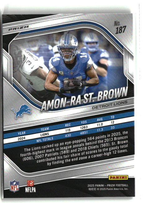 Amon-Ra St. Brown 2025 Panini Prizm Silver #187