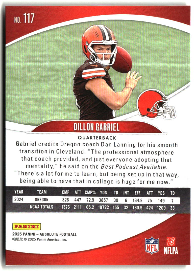 Dillon Gabriel 2025 Panini Absolute Retail #117