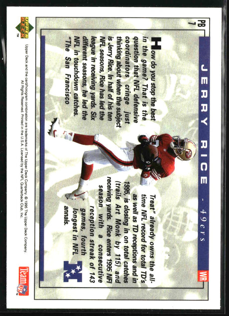 Jerry Rice 1995 Upper Deck Pro Bowl #PB7