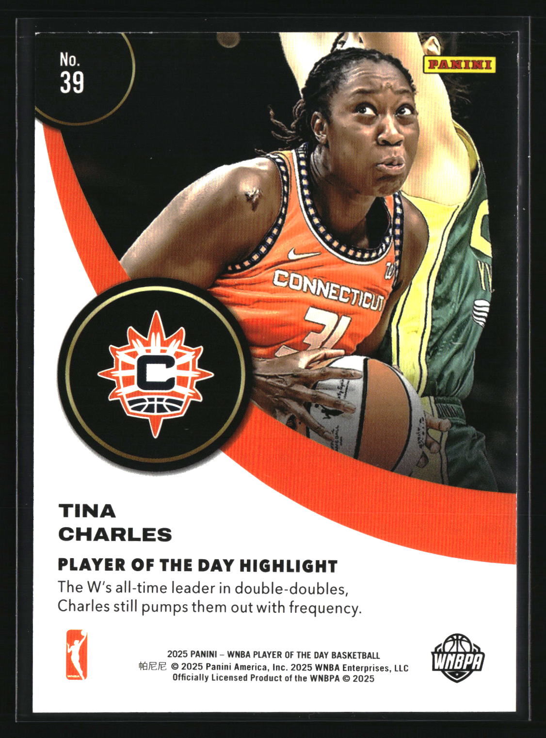 Tina Charles 2025 Panini WNBA Player of the Day #39