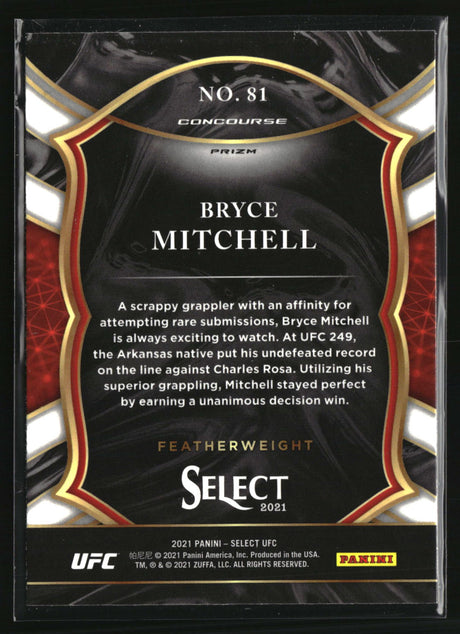 Bryce Mitchell 2021 Panini Select UFC Silver Prizms #81