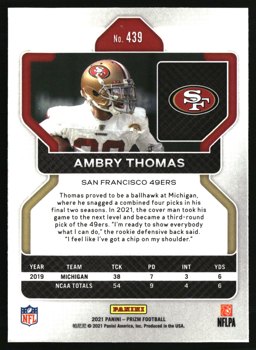 Ambry Thomas 2021 Panini Prizm Pink #439