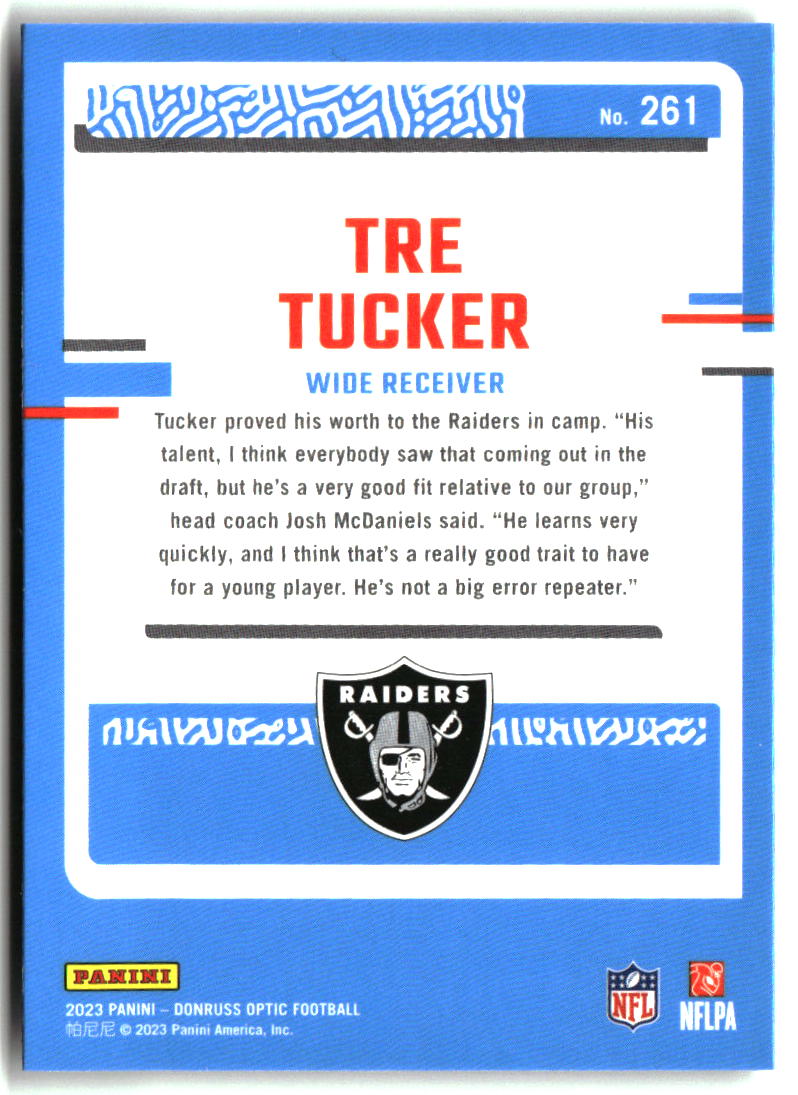 Tre Tucker 2023 Donruss Optic #261
