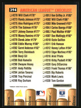 American League Checklist 1996 Pinnacle #394