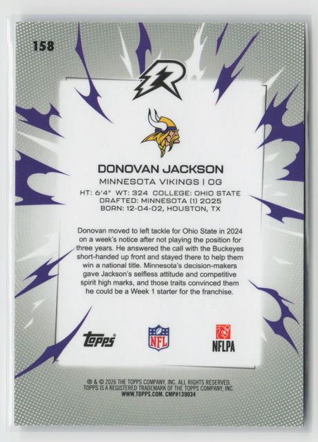Donovan Jackson 2025 Topps Resurgence #158