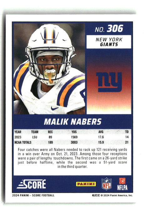 Malik Nabers 2024 Score #306