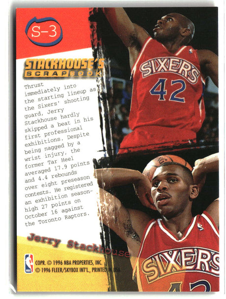 Jerry Stackhouse 1995-96 Ultra Stackhouse's Scrapbook #S-3