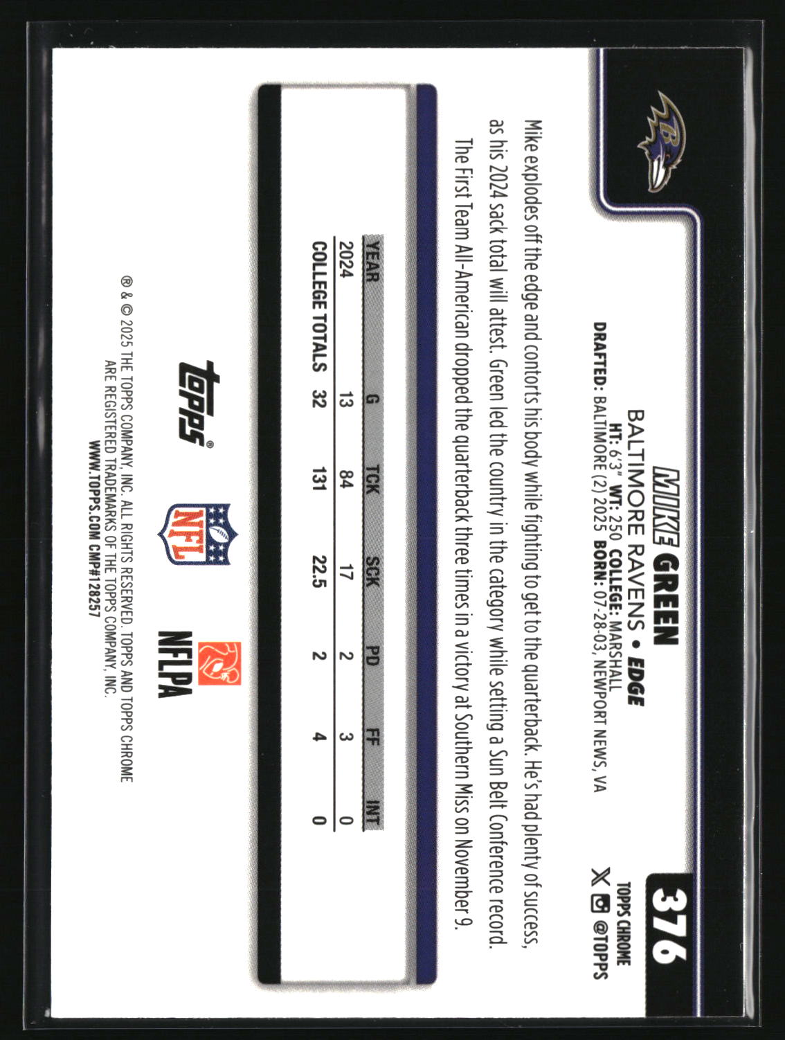 Mike Green 2025 Topps Chrome #376