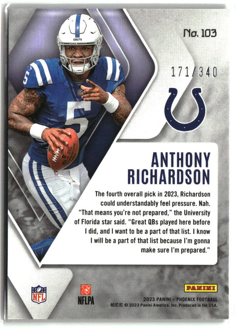 Anthony Richardson 2023 Panini Phoenix Fire Burst #103 #/340