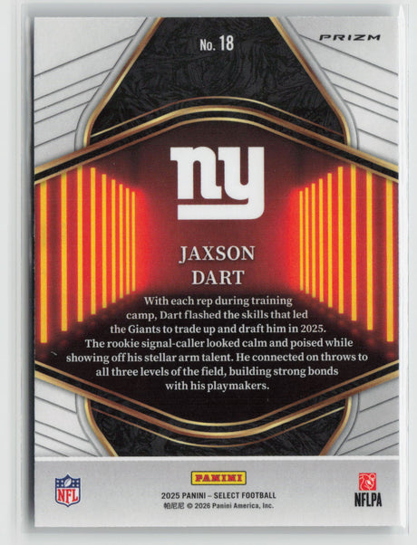 Jaxson Dart 2025 Panini Select Neon Icons Prizm #18